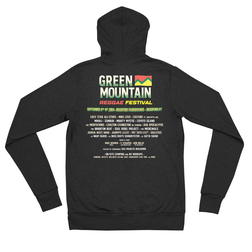 Green Mountain Reggae Festival 2024 Lineup - Unisex Zip Hoodie